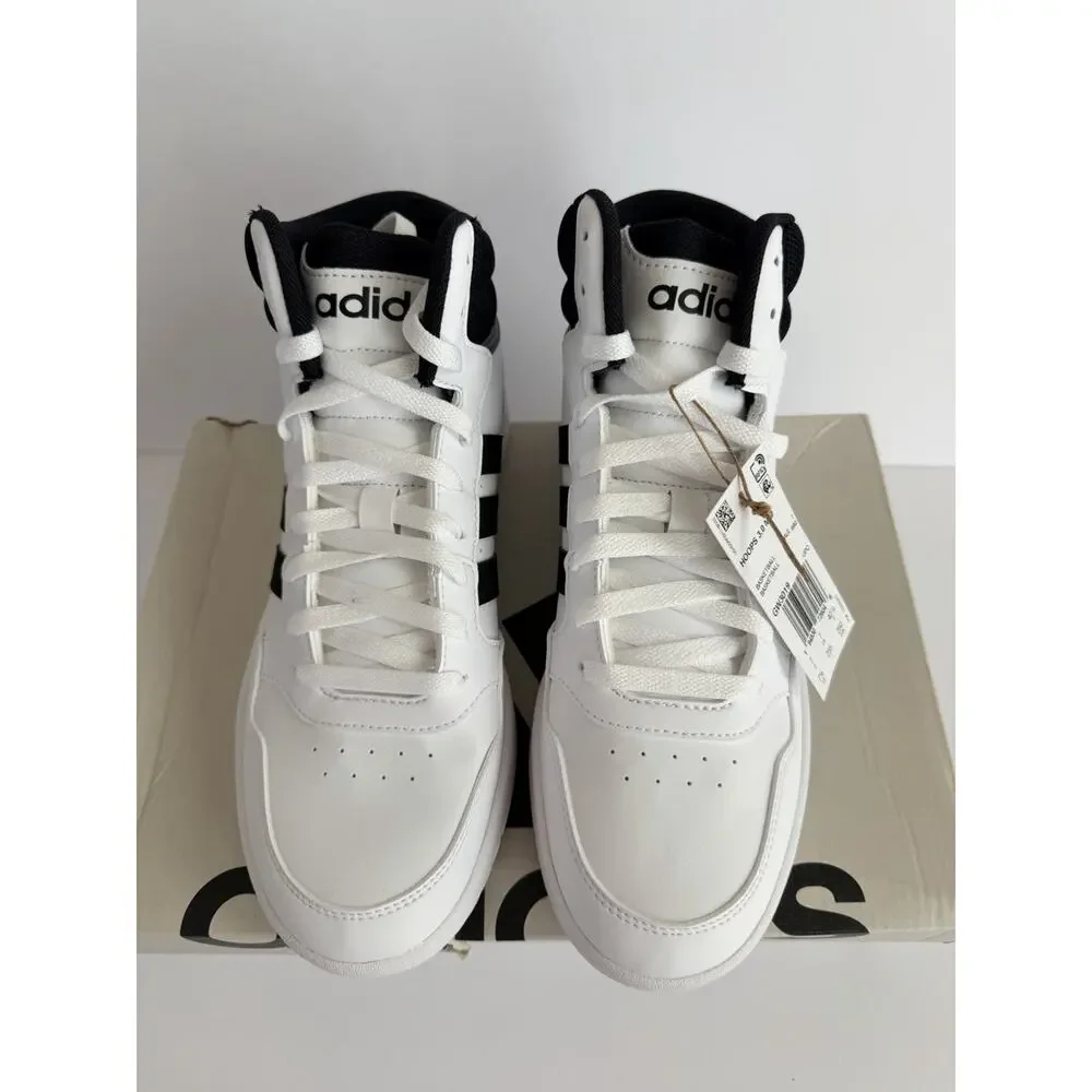 adidas Hoops 3.0 Mid Men’s Mid Top Sneakers US7.5M/9W White/Black Colorblock